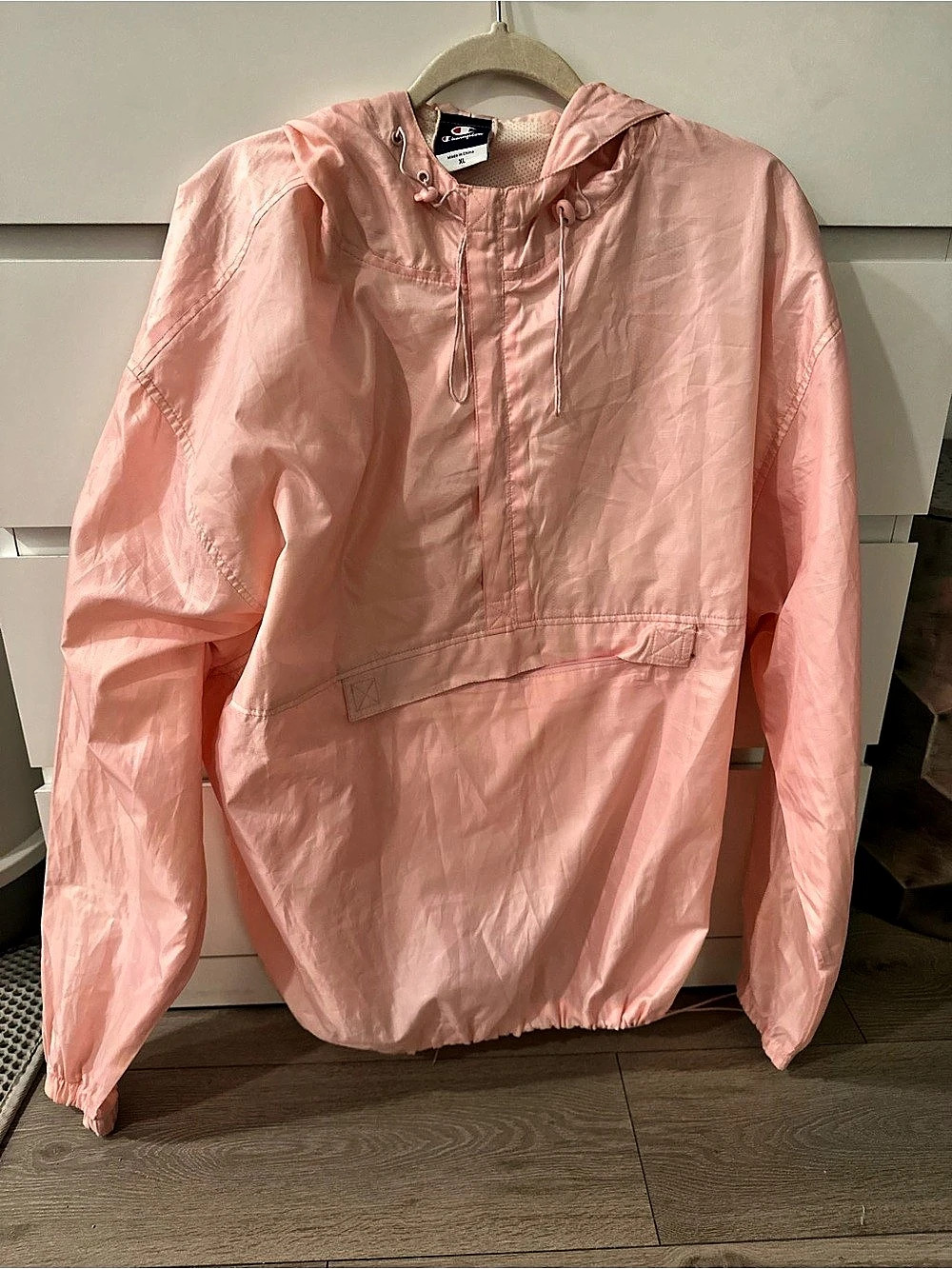 Champion Pink Hooded Pullover Windbreaker XL Like New